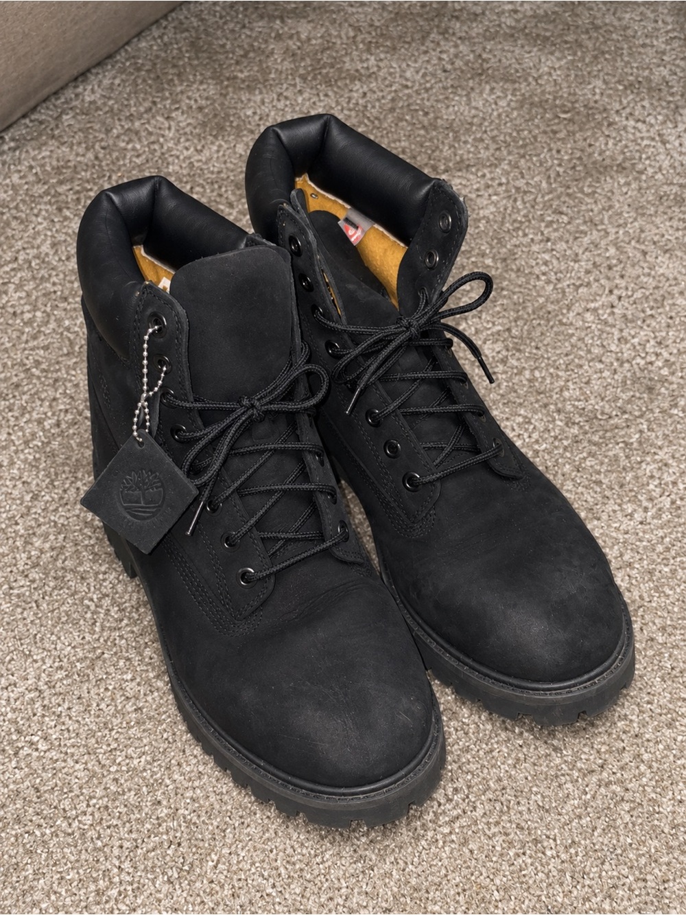 Timberland Black Men's Lace-Up Nubuck Work Boots